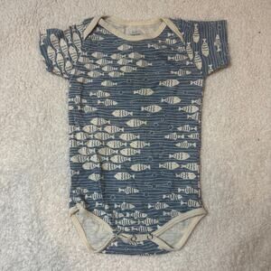 Winter Water Factory 6 Months Baby Boy Bodysuit Onesie Fish Print Blue